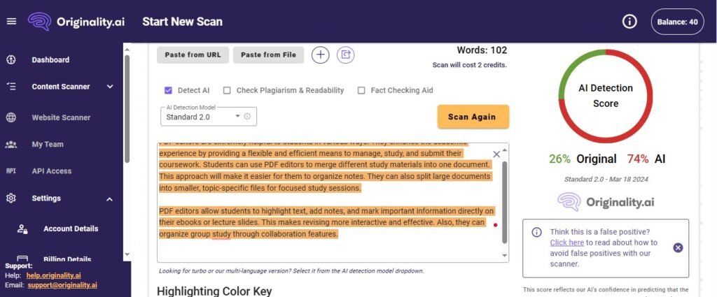 hybrid content detection in originality