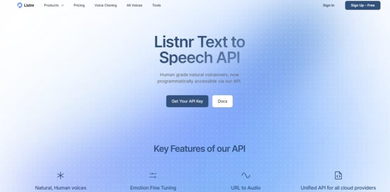 text to speech api listnr feature