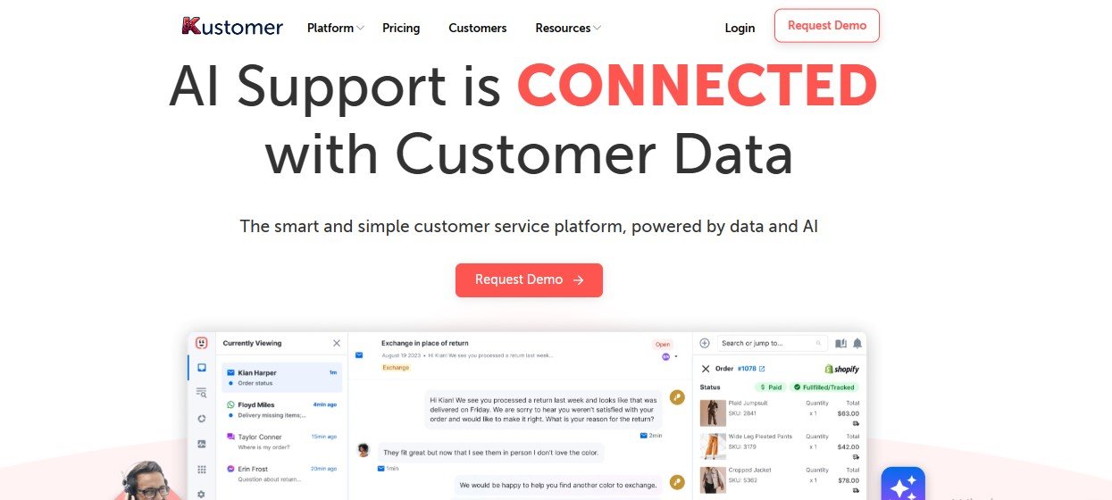 kustomer ai helpdesk